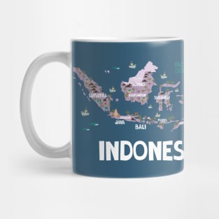 Indonesia Illustrated Map Mug